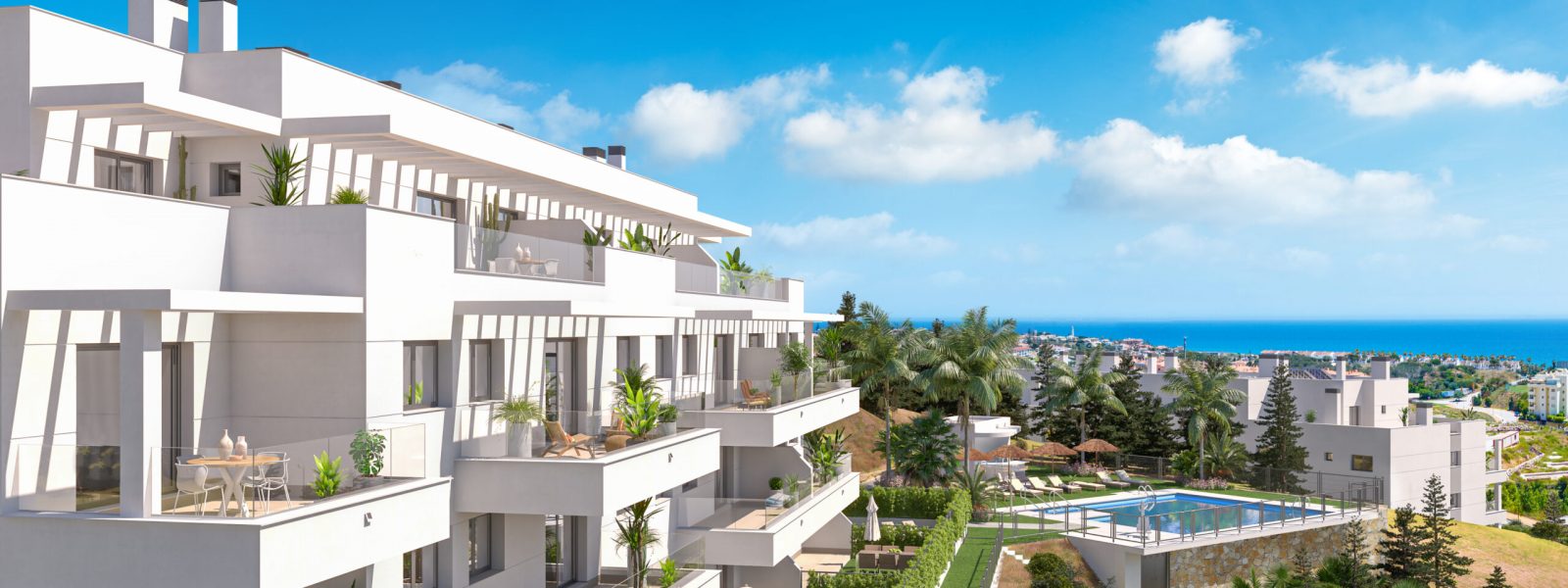 Célere Sunrise - all apartments with seaview in Mijas, 15 minutes from Malaga airport.